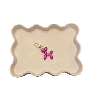 Pink Balloon Dog Keychain Charm